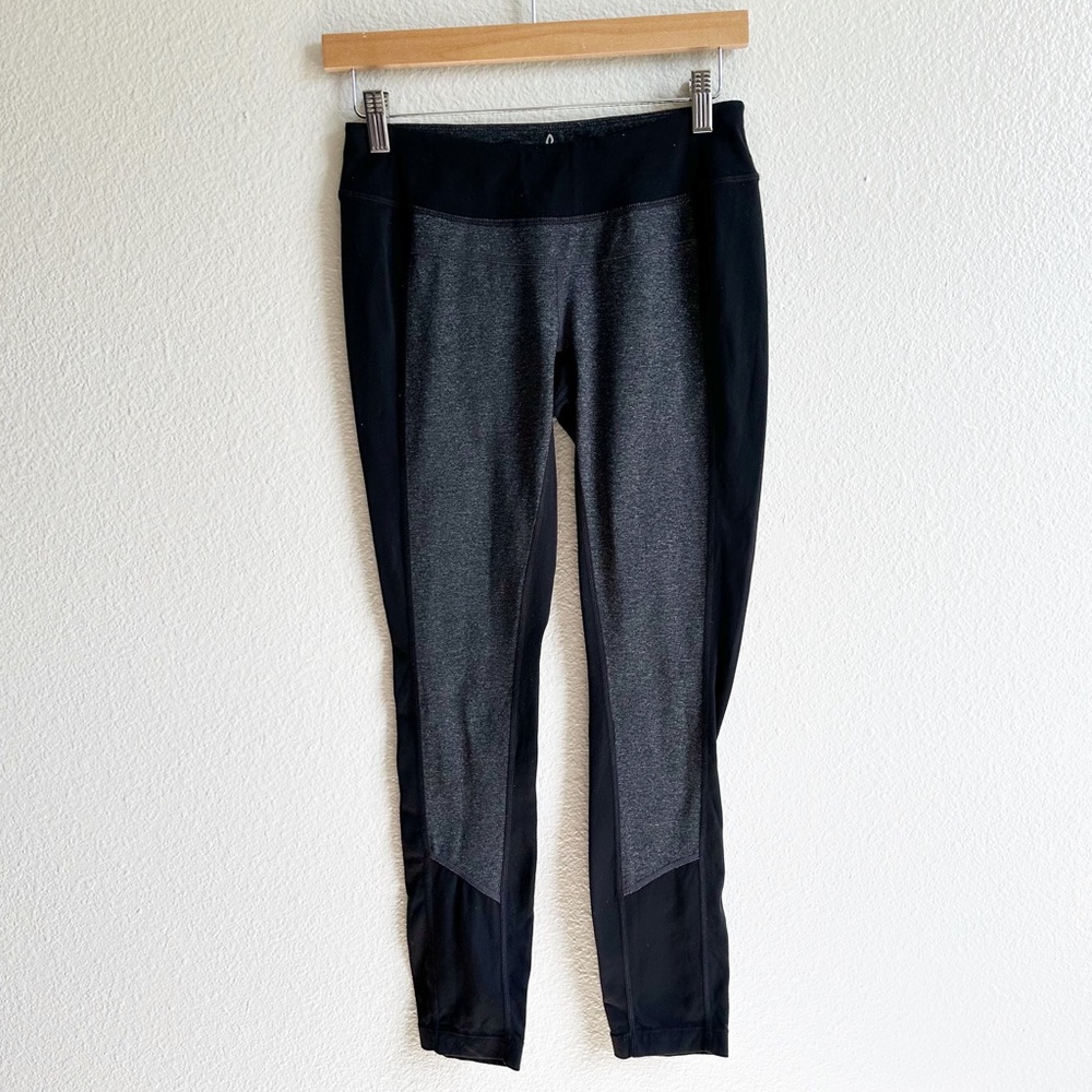 Prana Black & Gray Color Block Midrise Workout Leggings Size Small